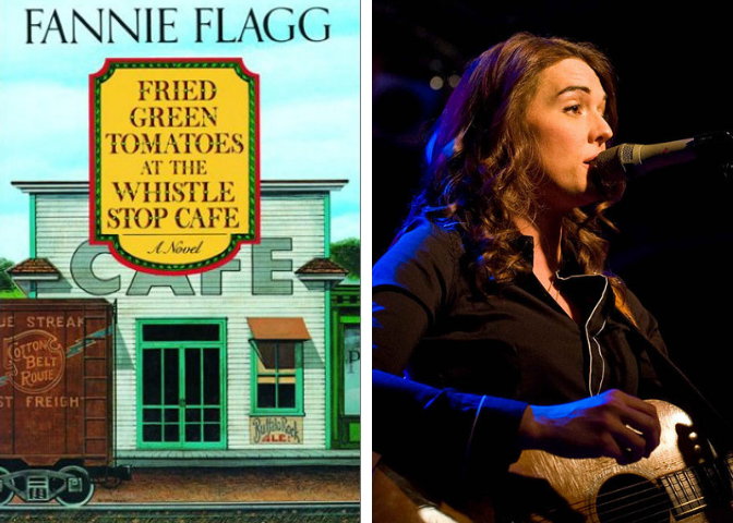 Fried Green Tomatoes book cover and Brandi Carlile photo