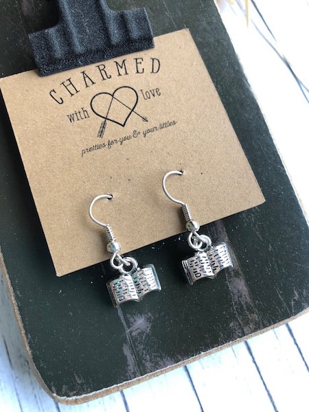 Stainless Steel Open Book Earrings