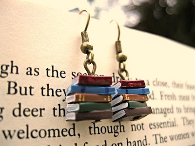 Stack of Books Dangly Earrings