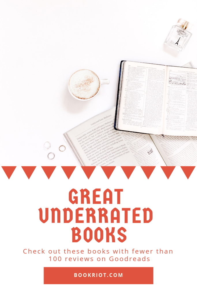 Dig into a book published before January 2019 that have fewer than 100 reviews on Goodreads. Don't sleep on these gems. underrated books | book lists | great books to read | read harder challenge | read harder challenge 2019