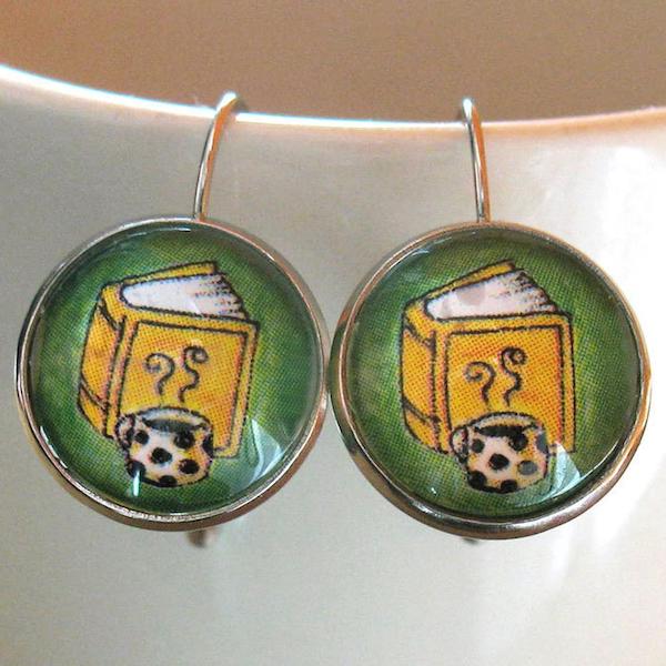 Book and Hot Drink Earrings