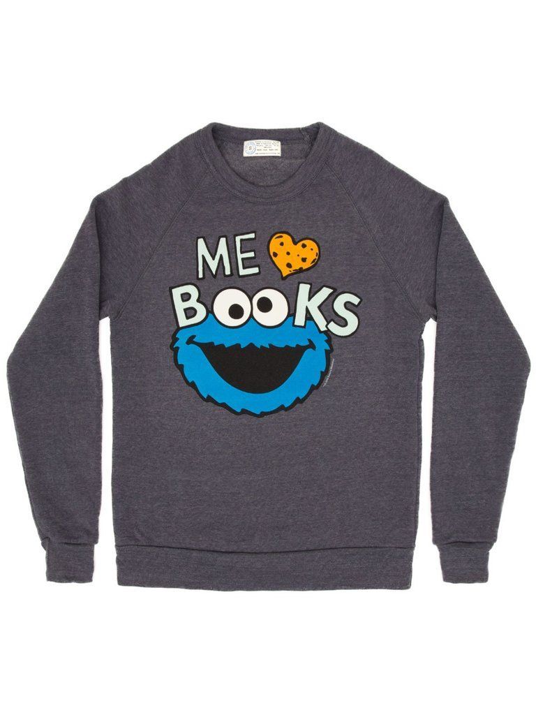 Bookish Sesame Street: Me Love Books Cookie Monster Tee