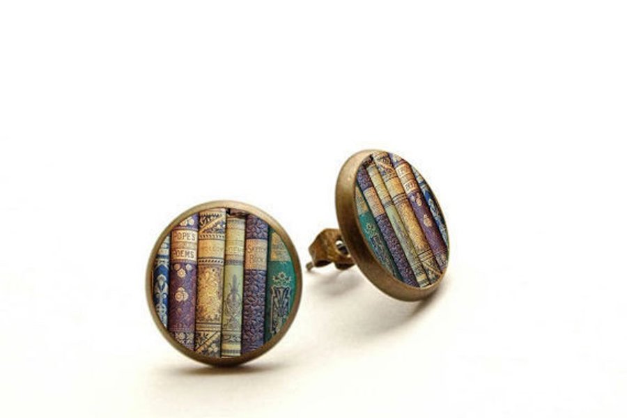 Round Pin Bookshelf Earrings