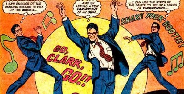 Clark Kent dancing disco