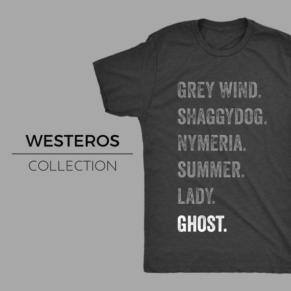 House Stark Direwolves Names Tee