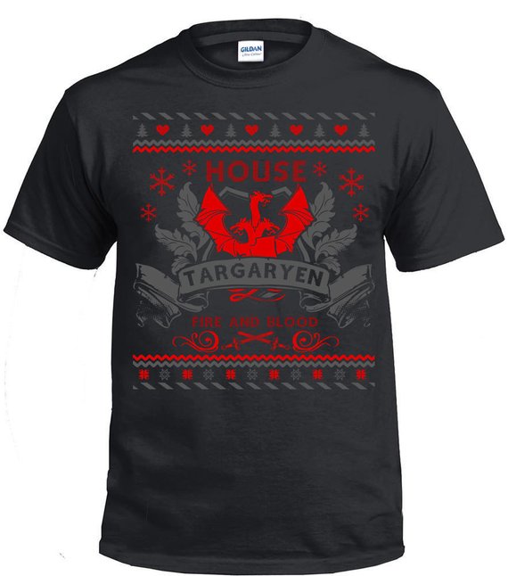 House Targaryen Fire and Blood Ugly Sweater Print Tee