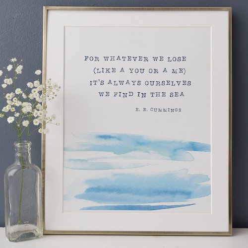 EE Cummings Poetry Print