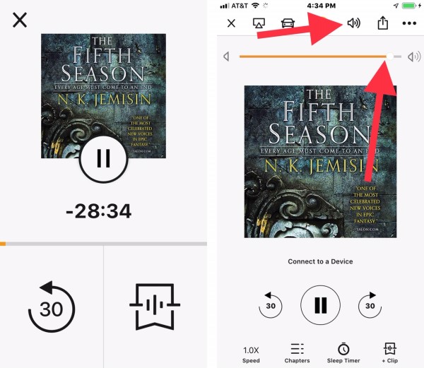 Screenshot demonstrating how to listen to audiobooks on iphone using Audible