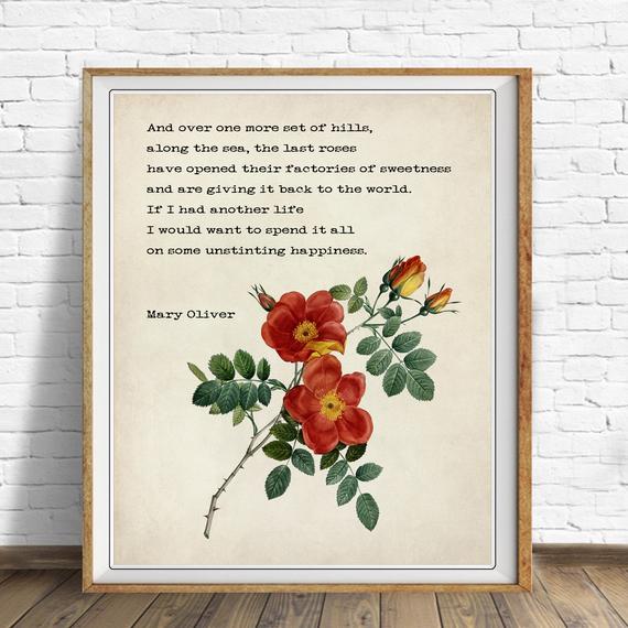 Mary Oliver Quote Prints | bookriot.com Mary Oliver | Mary Oliver quotes | Mary Oliver posters | Mary Oliver quote posters | Mary Oliver quote prints | Poetry prints | poetry on art | Mary Oliver quotes for your home | gorgeous art | poetry prints for your home | poetry | book gifts | gifts for book lovers 