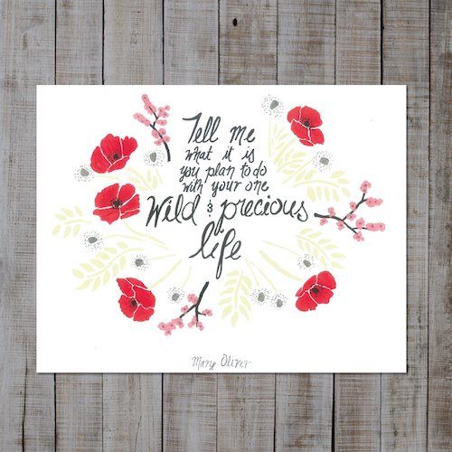 Mary Oliver quote print