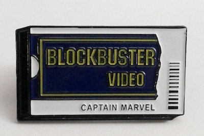 Blockbuster Video Captain Marvel enamel pin