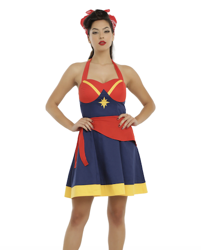 Halter Captain Marvel skater costume dress