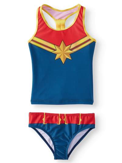 Kids Captain marvel tankini swuimsuit