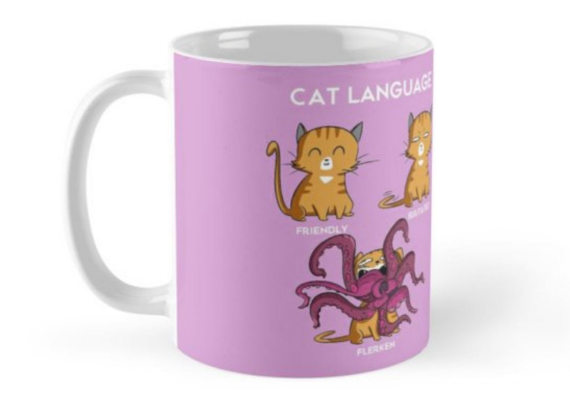 Cat Language Mug from Captain Marvel Goose Goodies You Need in Your Life | bookriot.com