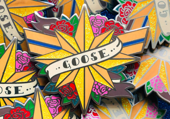 Goose Star Enamel Pin from Captain Marvel Goose Goodies You Need in Your Life | bookriot.com