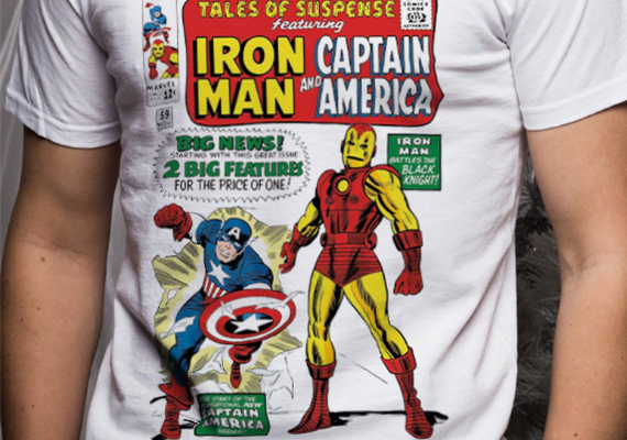 Iron Man and Captain America from Marvel Tees To Show Off Your Love for Avengers: Endgame | bookriot.com