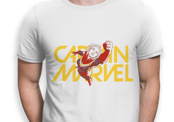 Captain Marvel Comic Shirt from Marvel Tees To Show Off Your Love for Avengers: Endgame | bookriot.com