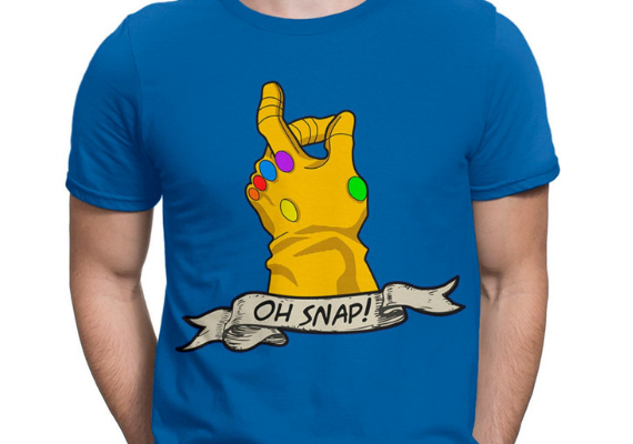Thanos Oh Snap Shirt from Marvel Tees To Show Off Your Love for Avengers: Endgame | bookriot.com
