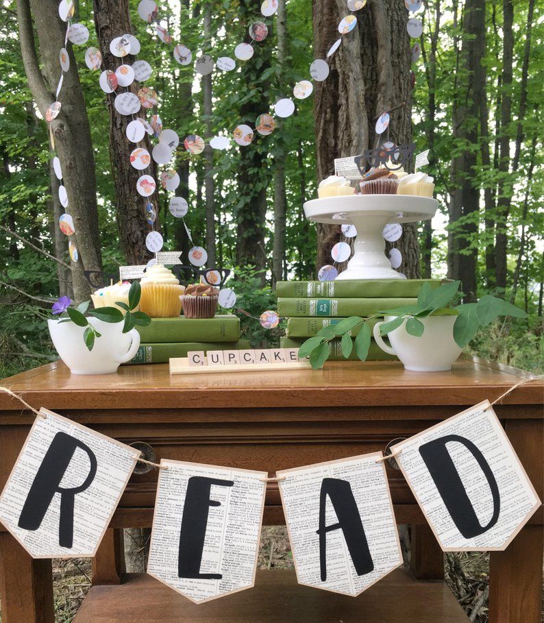 How to Host a Vintage Library-Themed Party  Book exchange party, Book club  parties, Book themed party