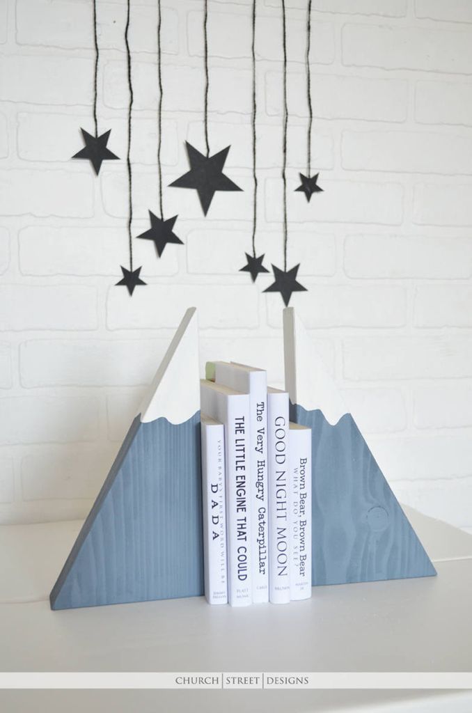 Wooden Mountain Bookends