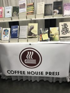 Coffee House Press table at AWP 2019 Book Fair