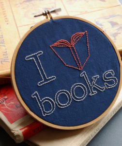 I Heart Books Embroidery Pattern