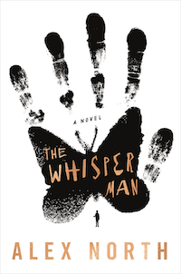 cover of The Whisper Man by Alex North; image of a handprint with a palm shaped like a butterfly