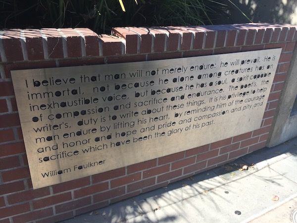 William Faulkner plaque in Downtown Livermore 