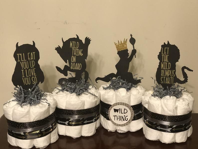 where the wild things are mini diaper cakes