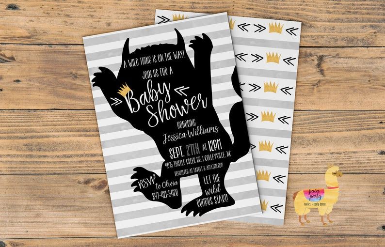 Wild Thing baby shower invitation