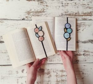 Embroidered Flower Bookmarks