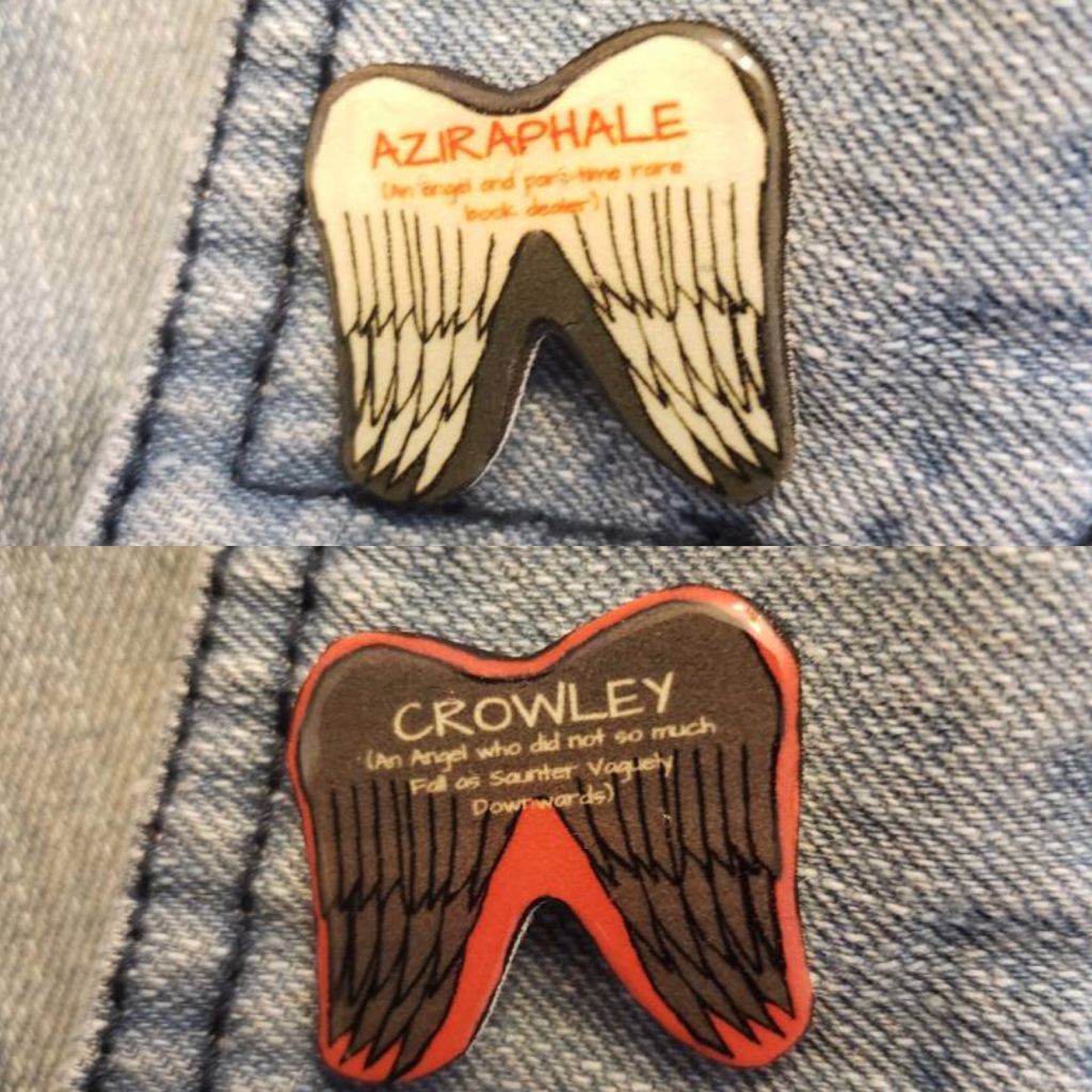 Good Omens gifts-Book Riot-Wing Pins