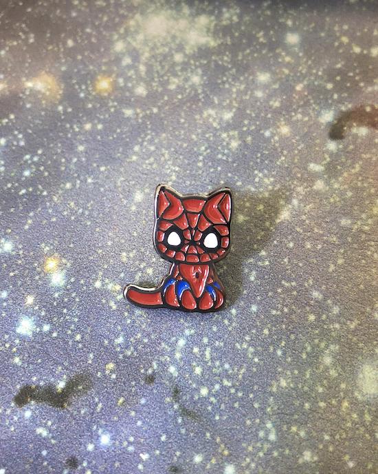 spider-man as a cat pin
