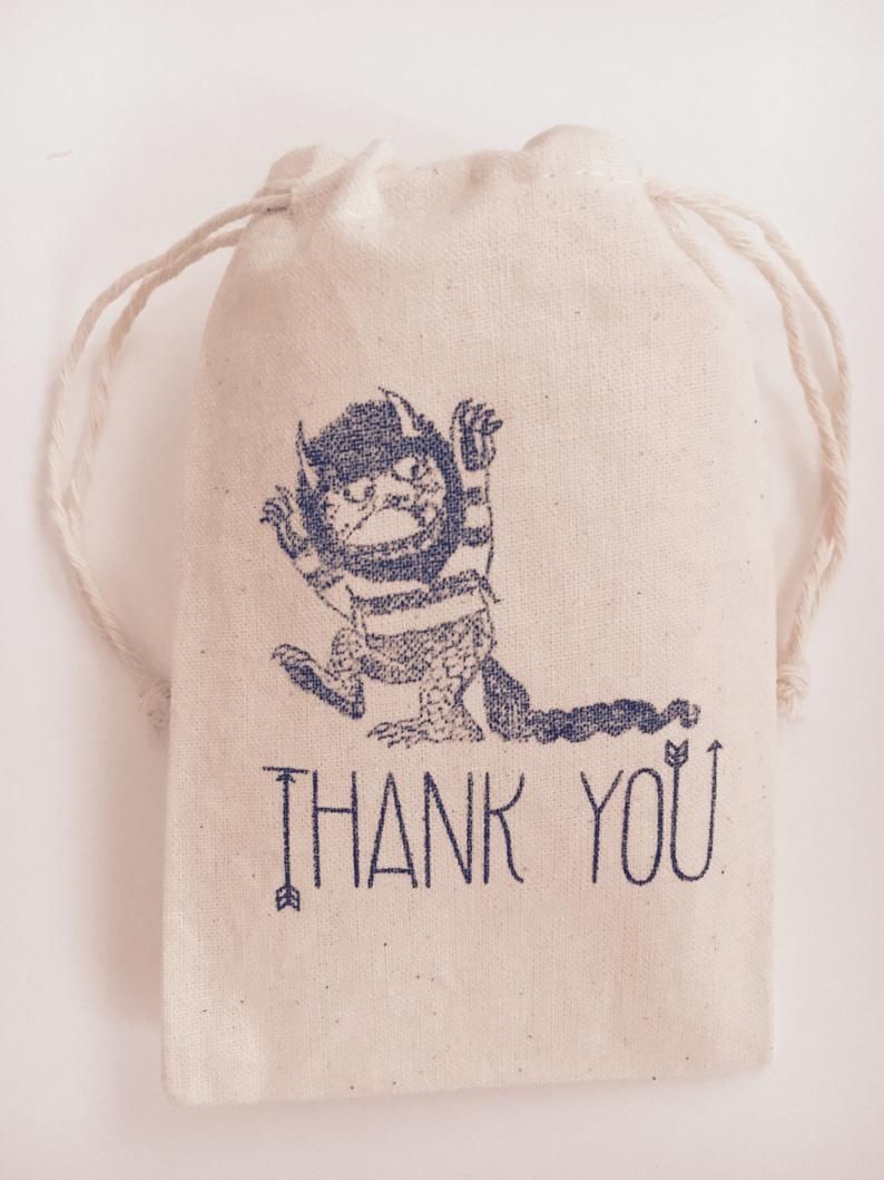 where the wild things are muslin favor bags