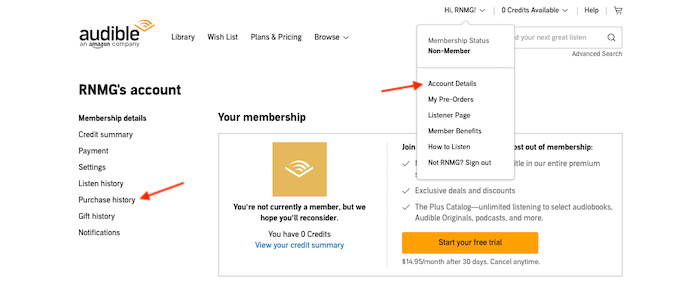 amazon audible membership