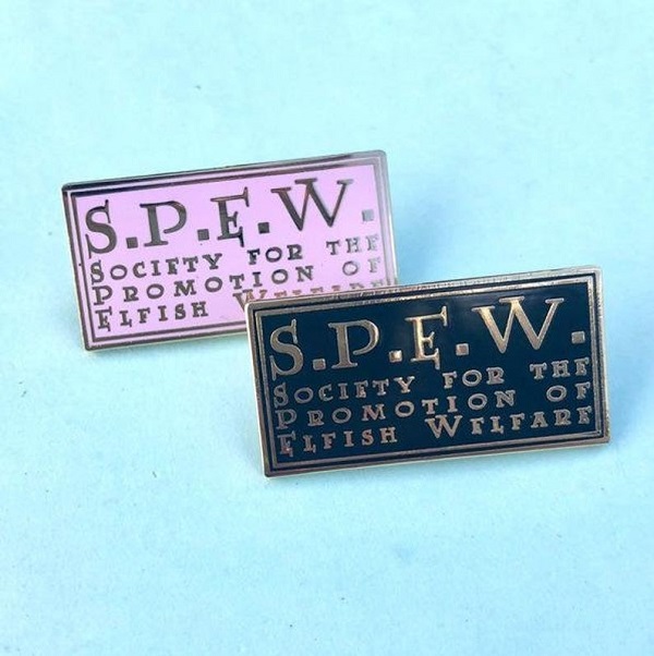 SPEW, Society for the Promotion of Elfish Welfare enamel pin