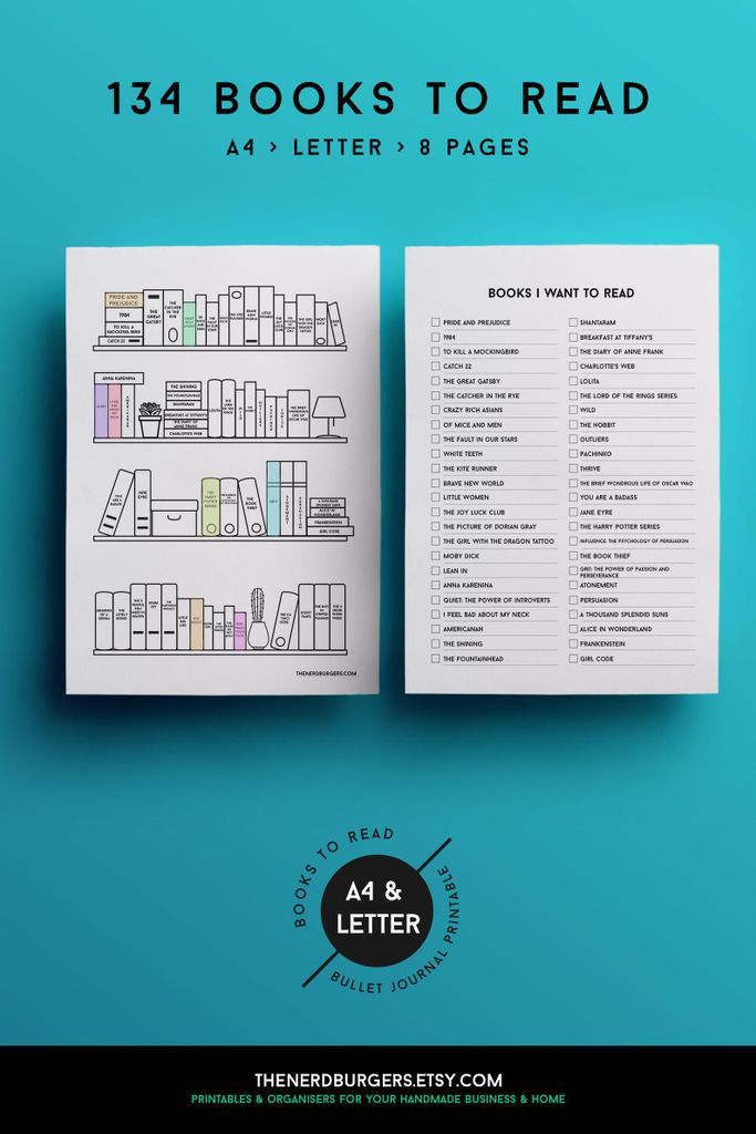 Printable Bookshelf TBR download
