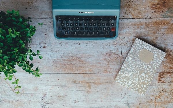 book and typewriter
