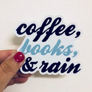 Coffee Books Rain Sticker