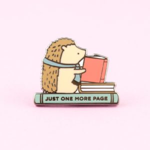 Just One More Page Reading Hedgehog Pin