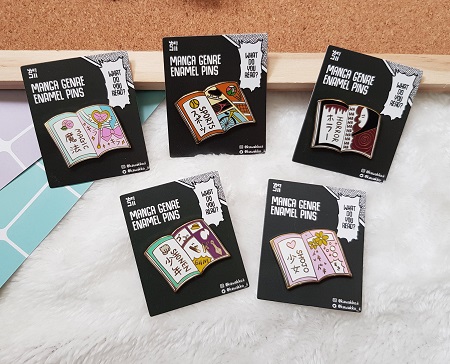 manga genre enamel pins