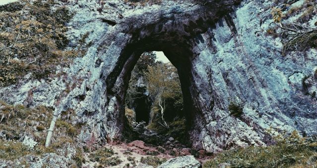 Fantasy magic portal. Portal in the elven forest to another world