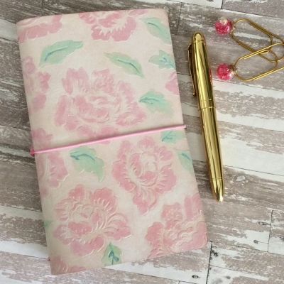 flora leather notebook cover