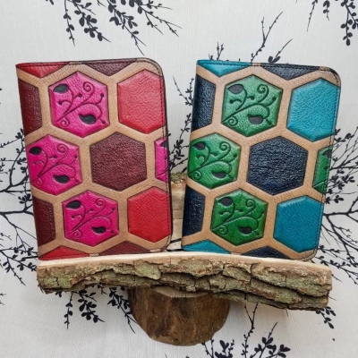 honeycomb leather book cover