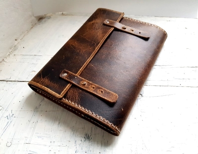 rustic brown leather journal cover