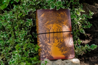 woods leather notebook cover