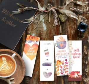 Cozy fall bookmarks