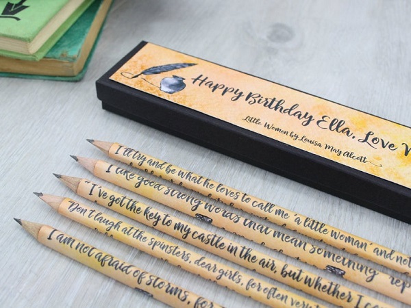 Little Women Louisa May Alcott quote pencils