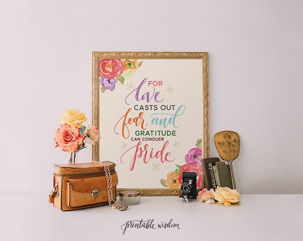 Little Women Louisa May Alcott quote for love casts out fear, and gratitude can conquer pride