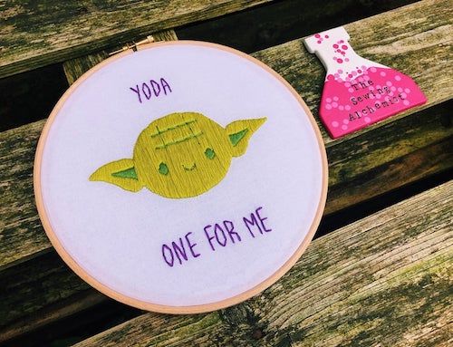 Star Wars Puns Yoda one for me embroidery art